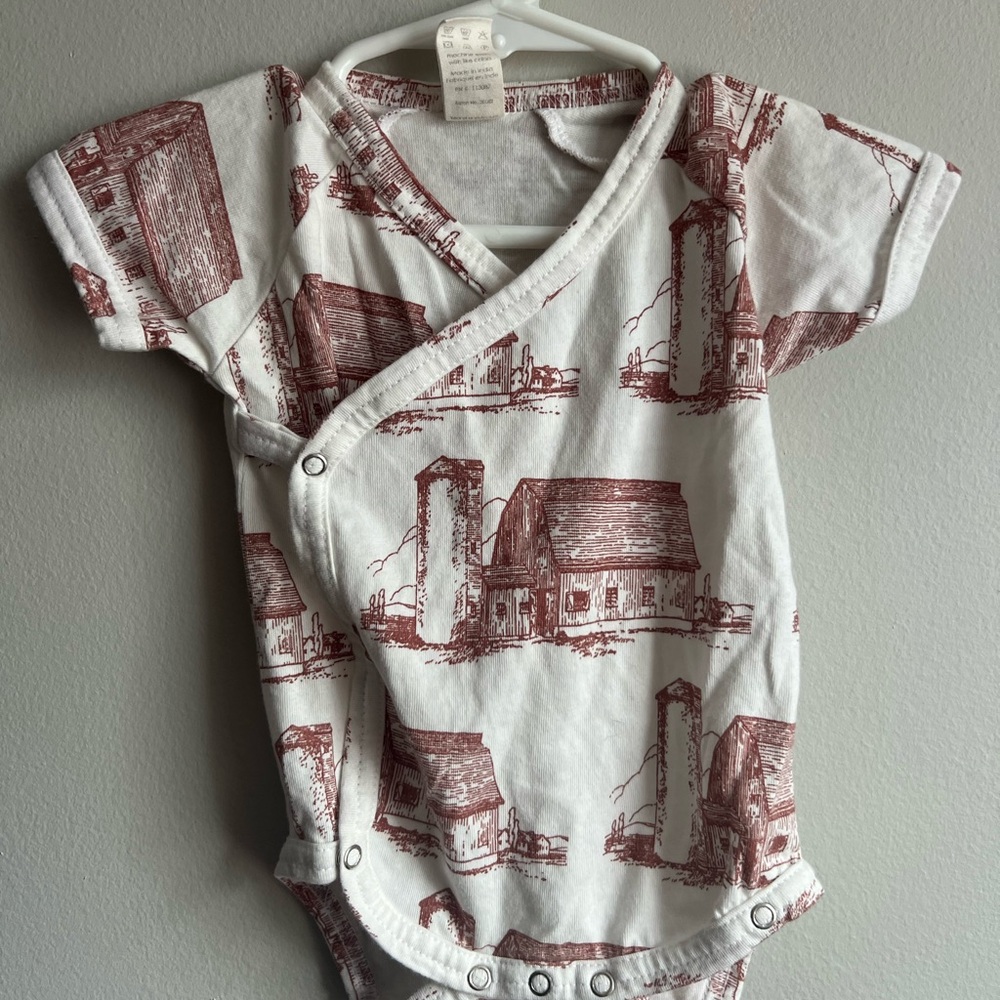 Kate Quinn farmhouse print onesie